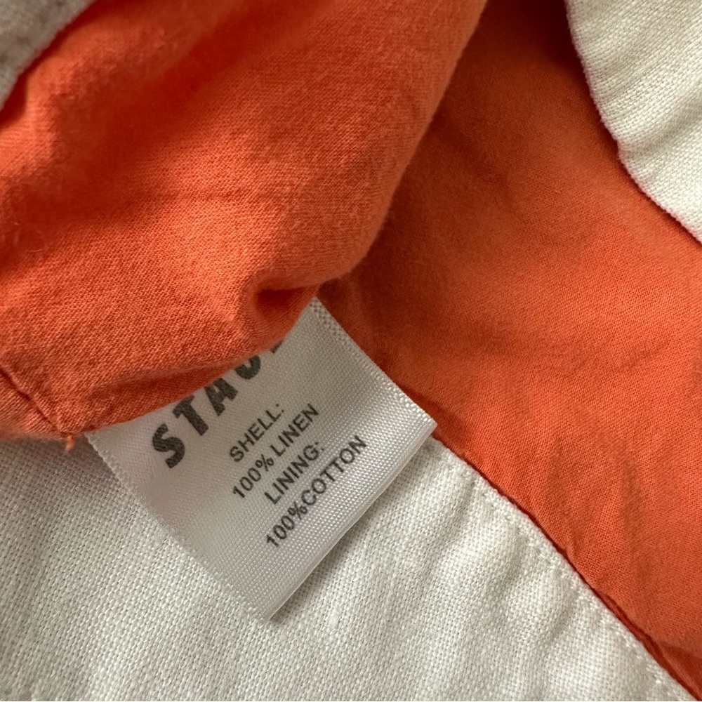 STAUD Livia Scallop Crop Top Orange Linen size Medium - Picture 6 of 10